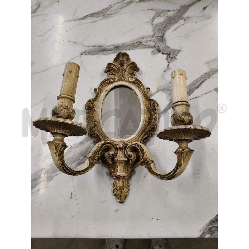 APPLIQUE OTTONE DUE BRACCIA CON SPECCHIO  | Mercatino dell'Usato San giorgio del sannio 1