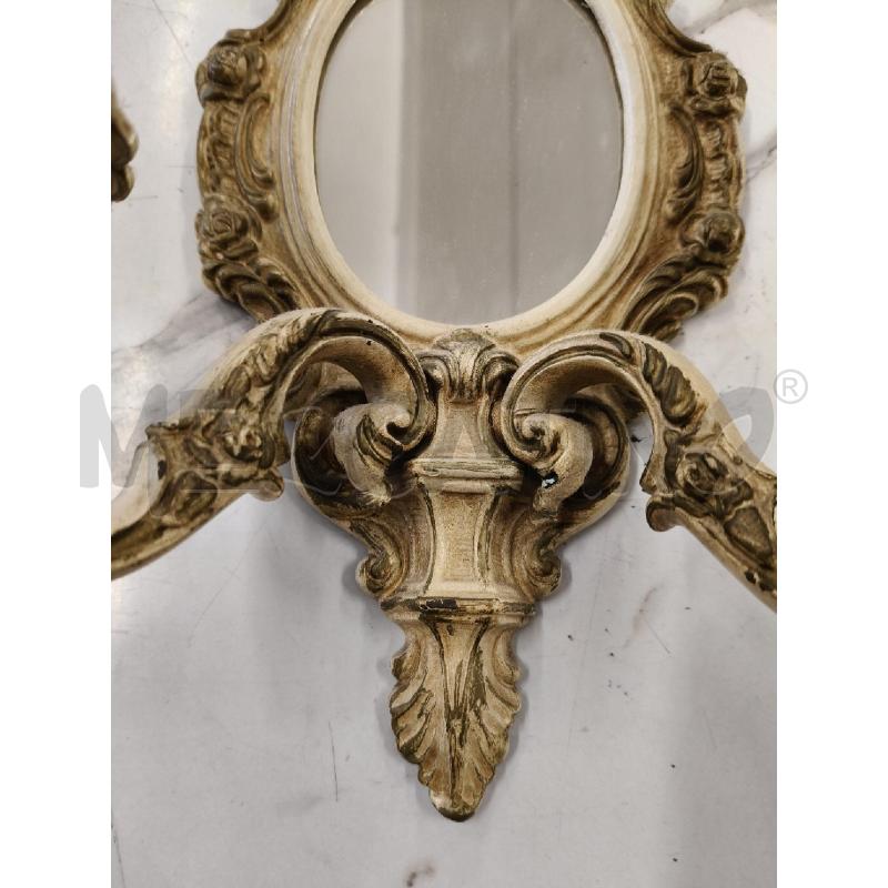 APPLIQUE OTTONE DUE BRACCIA CON SPECCHIO  | Mercatino dell'Usato San giorgio del sannio 2