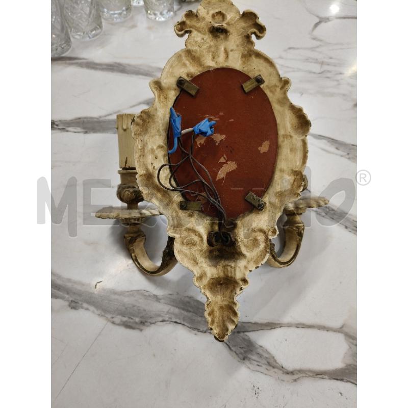 APPLIQUE OTTONE DUE BRACCIA CON SPECCHIO  | Mercatino dell'Usato San giorgio del sannio 4
