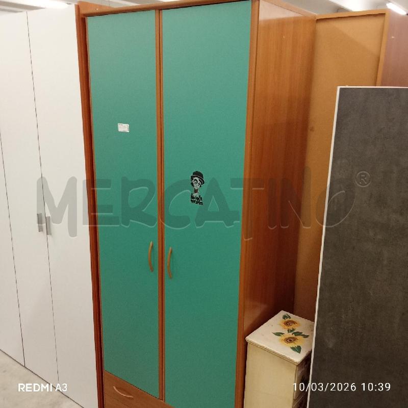 ARMADIO 2ANTE VERDE CASSETTI CILIEGIO + VANO LIBRERIA | Mercatino dell'Usato San giorgio del sannio 1