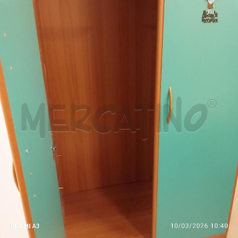ARMADIO 2ANTE VERDE CASSETTI CILIEGIO + VANO LIBRERIA | Mercatino dell'Usato San giorgio del sannio 2