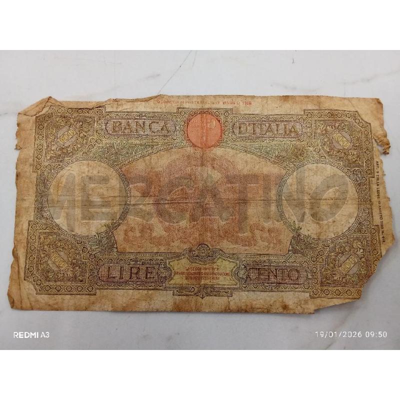 BANCO LIRE 100 BANCA D'ITALIA 1940 STRAPPI DIFETTI  | Mercatino dell'Usato San giorgio del sannio 1