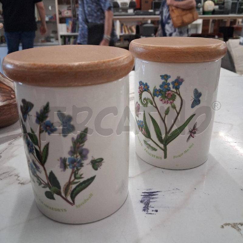 BARATTOLI PZ. 2 CERAMICA THE BOTANIC GARDEN TAPPO LEGNO  | Mercatino dell'Usato San giorgio del sannio 1