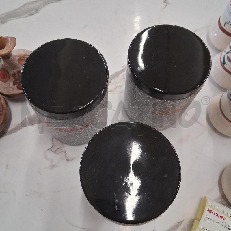 BARATTOLO CERAMICA PUNTINI TRIS TAPPO NERO  | Mercatino dell'Usato San giorgio del sannio 2