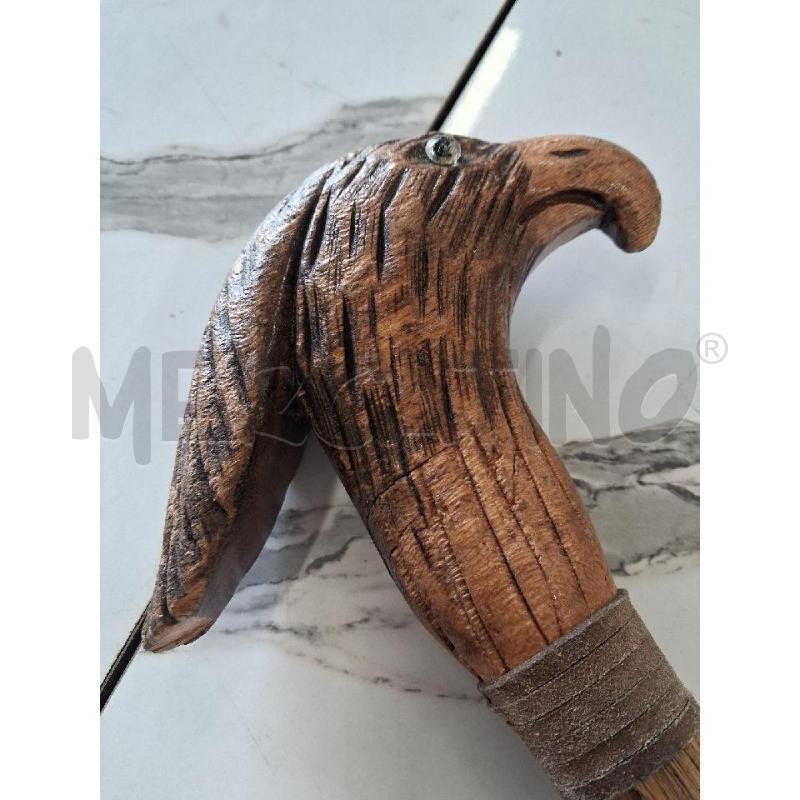 BASTONE LEGNO CESELLATO MUSO UCCELLO | Mercatino dell'Usato San giorgio del sannio 2