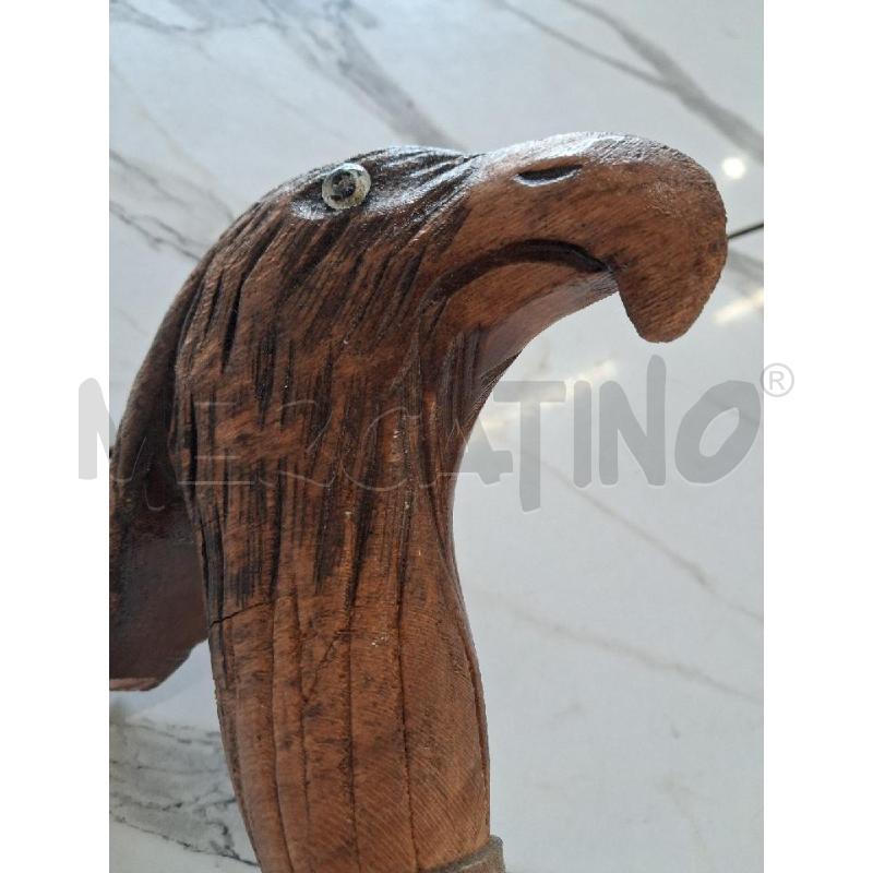 BASTONE LEGNO CESELLATO MUSO UCCELLO | Mercatino dell'Usato San giorgio del sannio 5
