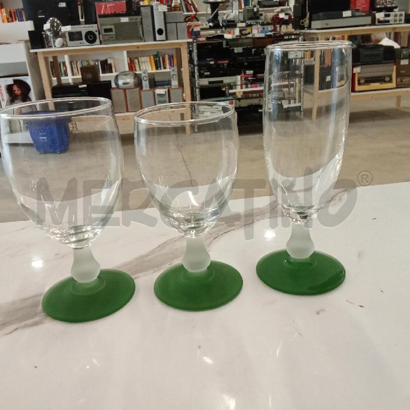 BICCHIERI CRISTALLO PIEDINO SATINATO VERDE 6+6+6+2 | Mercatino dell'Usato San giorgio del sannio 4