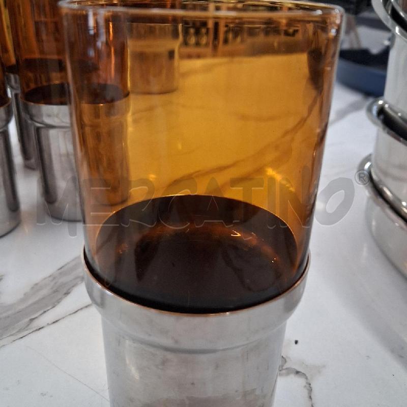 BICCHIERI PZ. 6+SECCHIELLO GHIACCIO VETROACCIAIO INOX PRAN ANNI 70 | Mercatino dell'Usato San giorgio del sannio 4