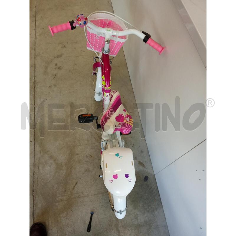 BICICLETTINA BAMBINA BIANCA CESTINO ROSA SBK  | Mercatino dell'Usato San giorgio del sannio 2