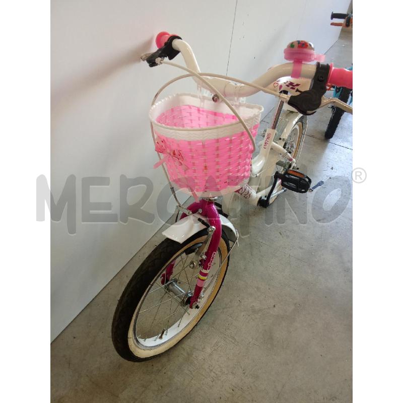BICICLETTINA BAMBINA BIANCA CESTINO ROSA SBK  | Mercatino dell'Usato San giorgio del sannio 3