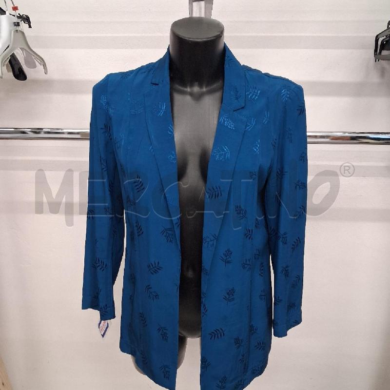 BLAZER DONNA BLU PETROLIO OLTRE DISEGNO FOGLIE | Mercatino dell'Usato San giorgio del sannio 1