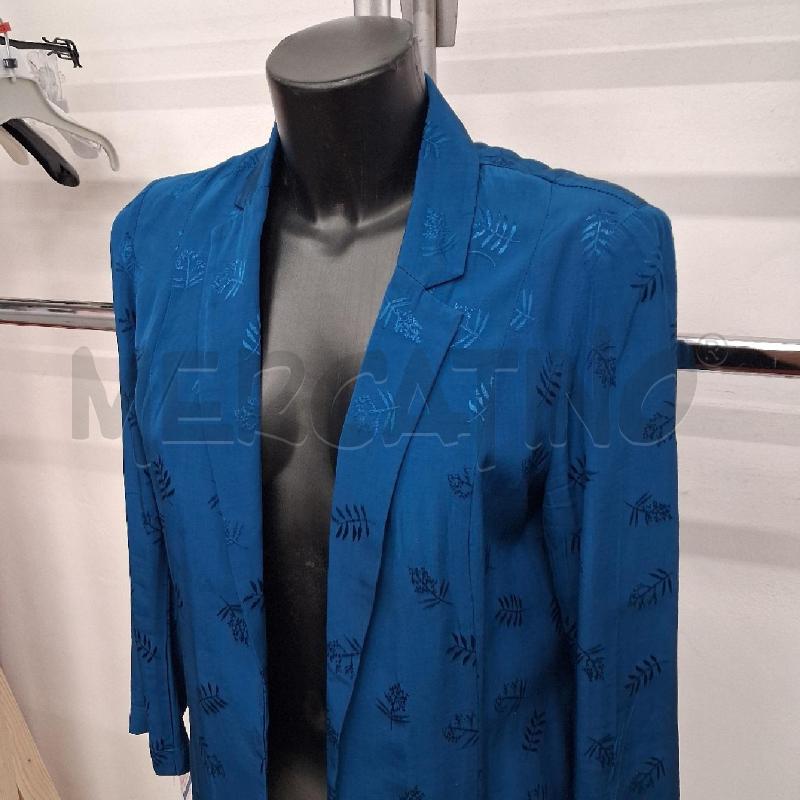 BLAZER DONNA BLU PETROLIO OLTRE DISEGNO FOGLIE | Mercatino dell'Usato San giorgio del sannio 2
