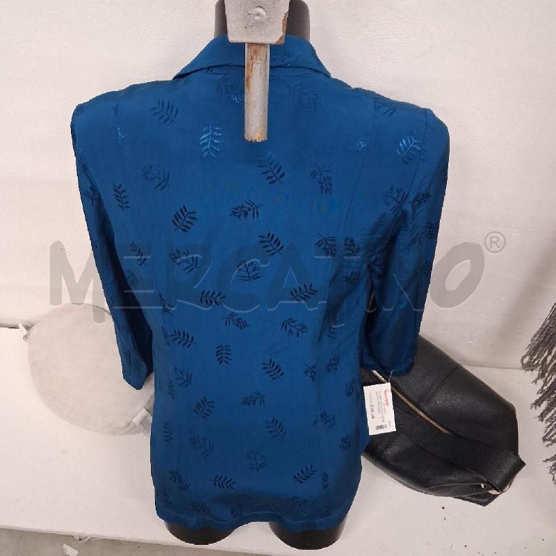 BLAZER DONNA BLU PETROLIO OLTRE DISEGNO FOGLIE | Mercatino dell'Usato San giorgio del sannio 3