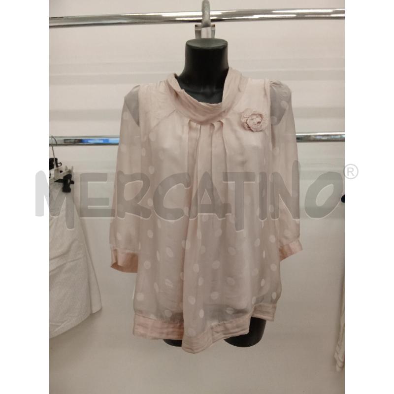 BLUSA DONNA POIS VELO ROSA CIPRIA ROSA  | Mercatino dell'Usato San giorgio del sannio 1