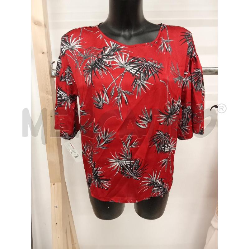 BLUSA DONNA ROSSA FANTASIA PALME NERE EMME MARELLA | Mercatino dell'Usato San giorgio del sannio 1