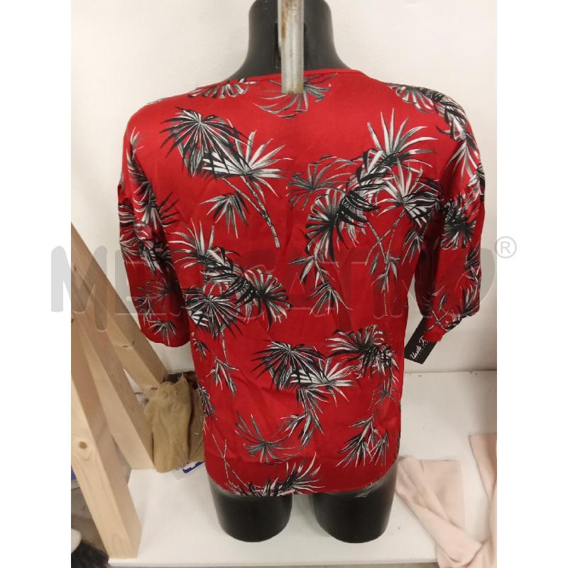 BLUSA DONNA ROSSA FANTASIA PALME NERE EMME MARELLA | Mercatino dell'Usato San giorgio del sannio 3