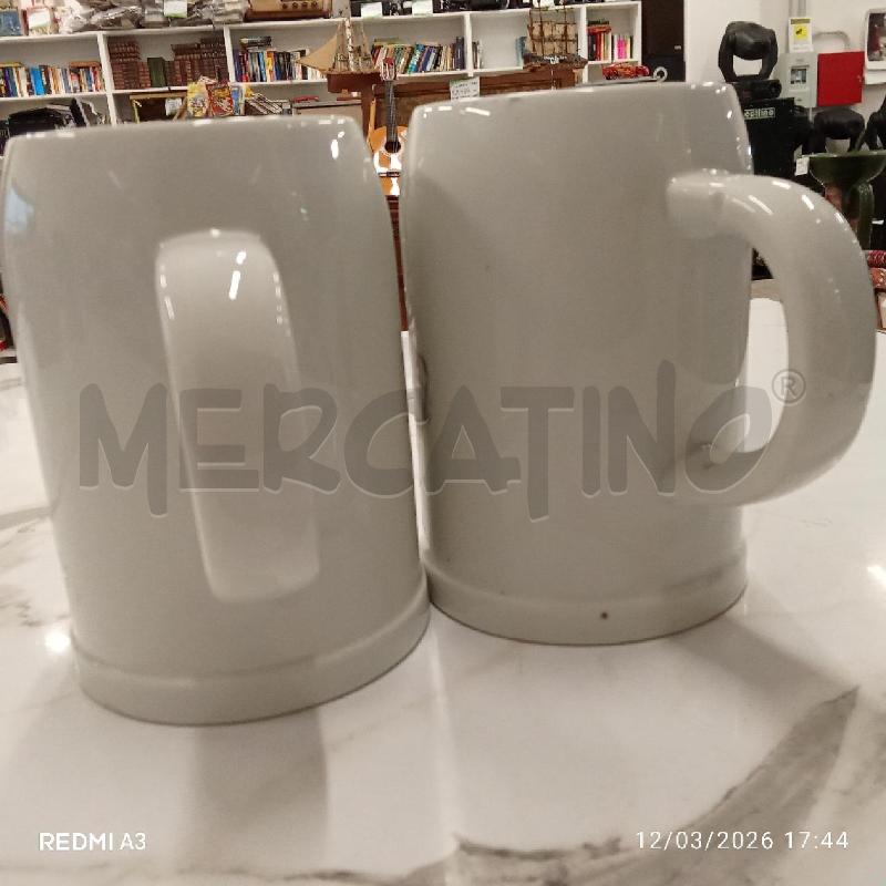BOCCALI BIRRA CERAMICA COPPIA CORSA CAVALLI STILE INGLESE  | Mercatino dell'Usato San giorgio del sannio 2
