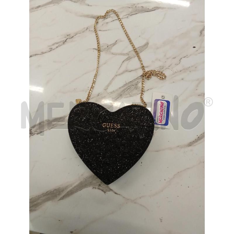 BORSA BAMBINO NERA GLITTER CUORE GUESS KIDS  | Mercatino dell'Usato San giorgio del sannio 1
