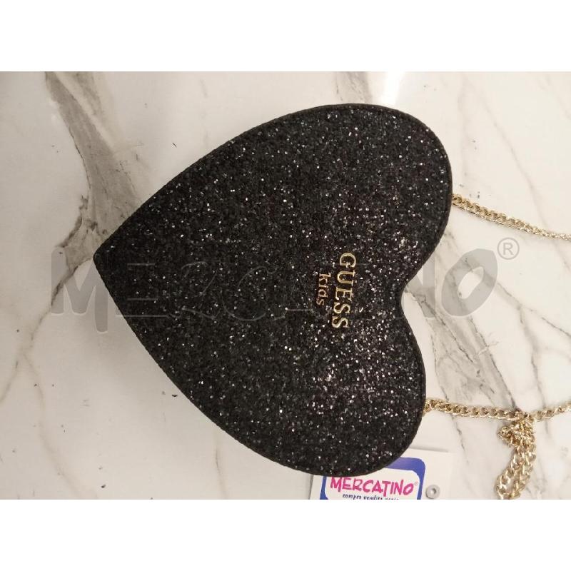 BORSA BAMBINO NERA GLITTER CUORE GUESS KIDS  | Mercatino dell'Usato San giorgio del sannio 2