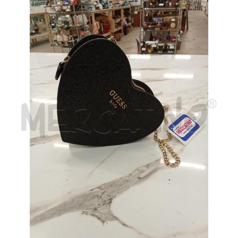 BORSA BAMBINO NERA GLITTER CUORE GUESS KIDS  | Mercatino dell'Usato San giorgio del sannio 3