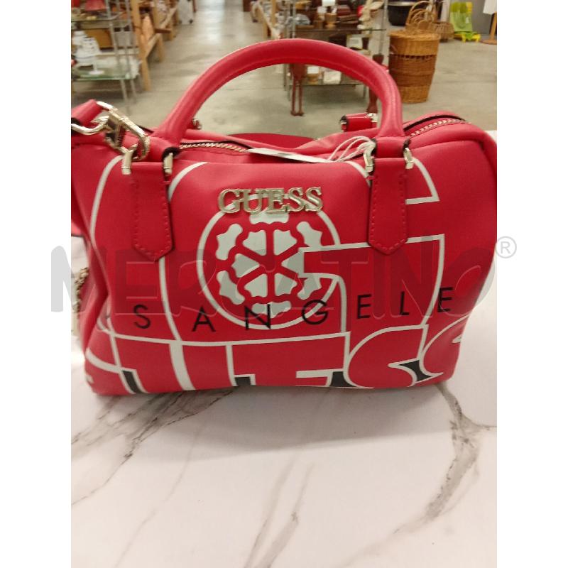 BORSA DONNA BAULETTO FUCSIA LOGHI BIANCHI GUESS | Mercatino dell'Usato San giorgio del sannio 1