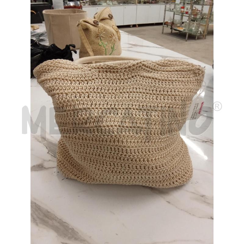 BORSA DONNA BEIGE FIORI BIANCHI PAILETTES  | Mercatino dell'Usato San giorgio del sannio 2