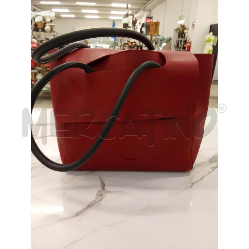 BORSA DONNA BORDEAUX CON MANICI ASPALLA NERI PARTICOLARI + TRACOLLA  | Mercatino dell'Usato San giorgio del sannio 1