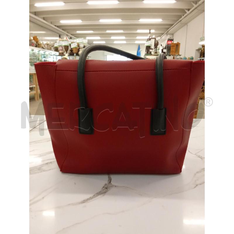 BORSA DONNA BORDEAUX CON MANICI ASPALLA NERI PARTICOLARI + TRACOLLA  | Mercatino dell'Usato San giorgio del sannio 4
