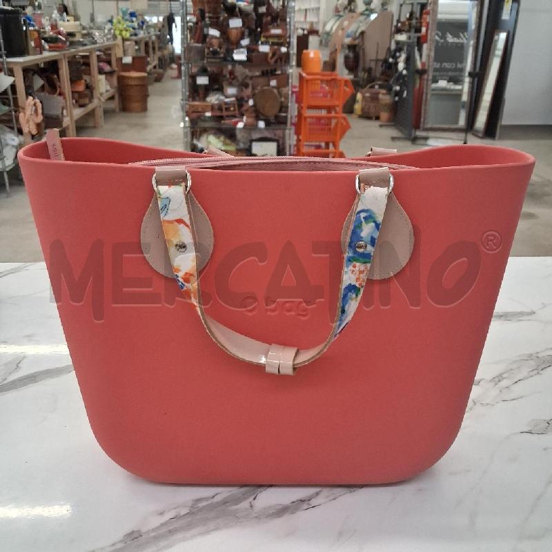 BORSA DONNA FUCSIA MANICI PELLE CIPRIA FIORI O BAG  | Mercatino dell'Usato San giorgio del sannio 2