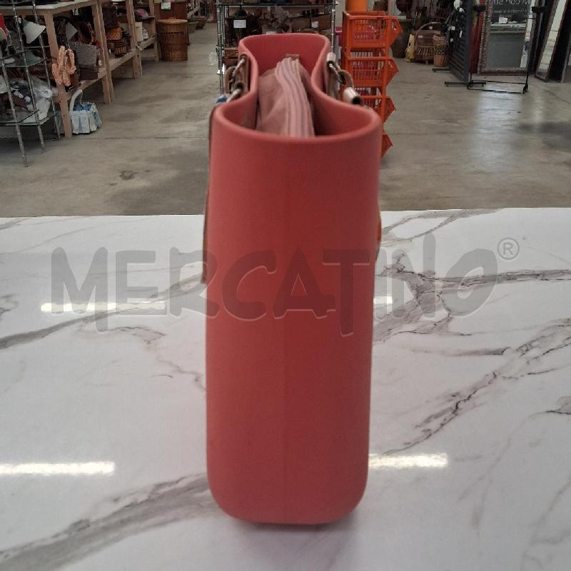 BORSA DONNA FUCSIA MANICI PELLE CIPRIA FIORI O BAG  | Mercatino dell'Usato San giorgio del sannio 3