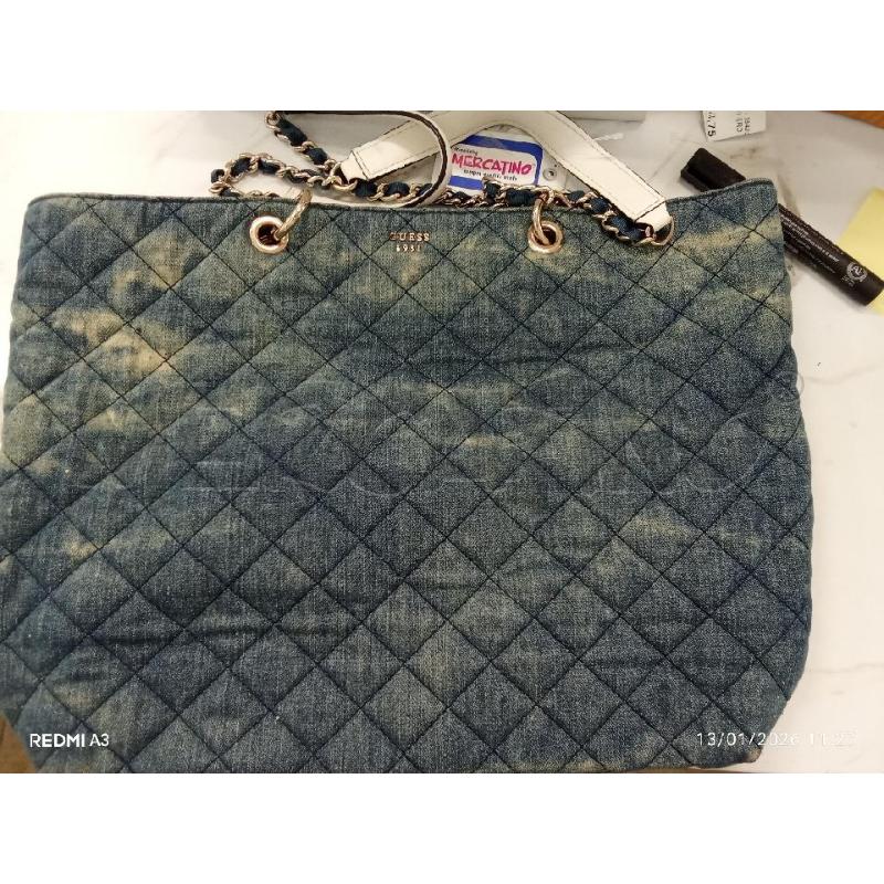 BORSA DONNA GUESS EFFETTO JEANS  | Mercatino dell'Usato San giorgio del sannio 1