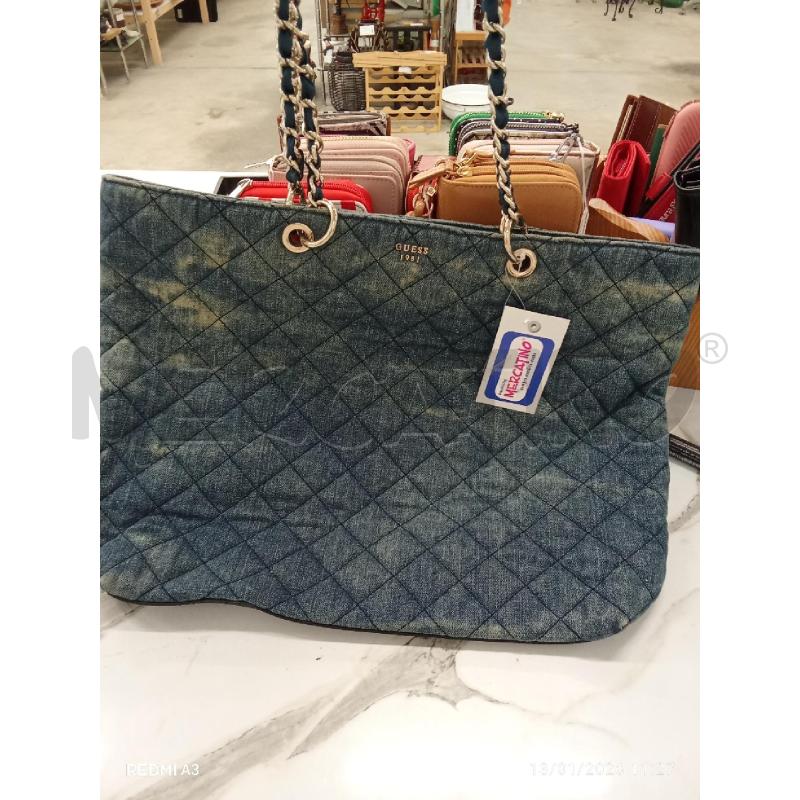 BORSA DONNA GUESS EFFETTO JEANS  | Mercatino dell'Usato San giorgio del sannio 2