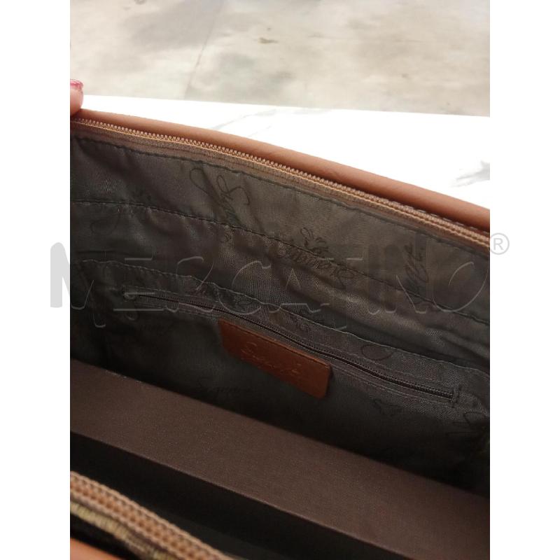 BORSA DONNA MARRONE MANICI A SPALLA FANTASIA GATTI SIGNARE | Mercatino dell'Usato San giorgio del sannio 3