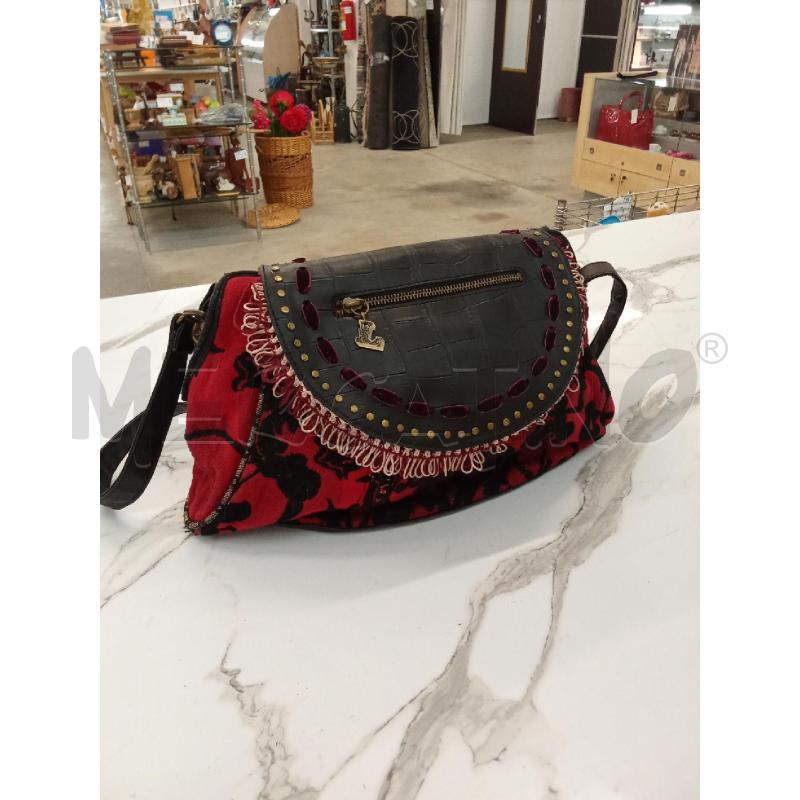 BORSA DONNA NERA ROSSA CON MOTIVI DAMASCATI DISIGUAL  | Mercatino dell'Usato San giorgio del sannio 2