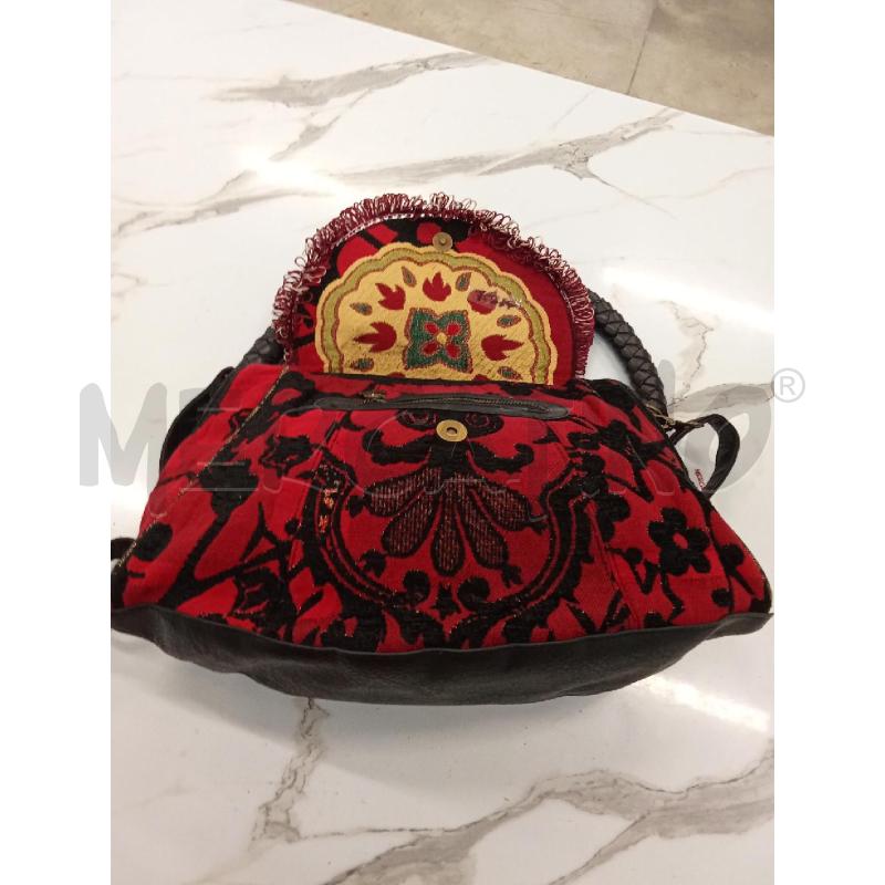 BORSA DONNA NERA ROSSA CON MOTIVI DAMASCATI DISIGUAL  | Mercatino dell'Usato San giorgio del sannio 4
