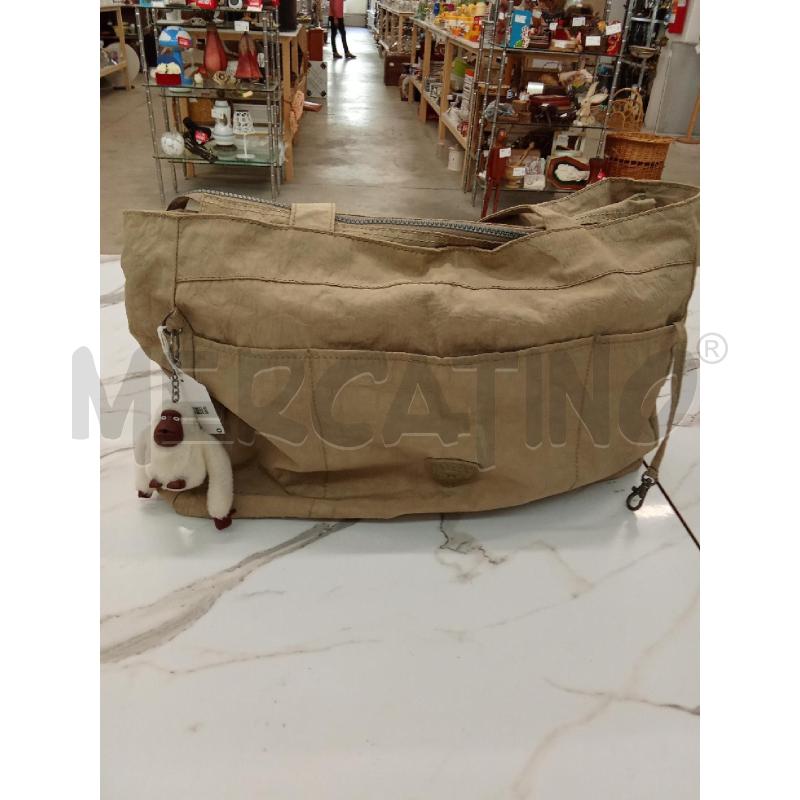 BORSA DONNA SHOPPERTORTORA CON SCIMMIA BIANCA KIPLING  | Mercatino dell'Usato San giorgio del sannio 1