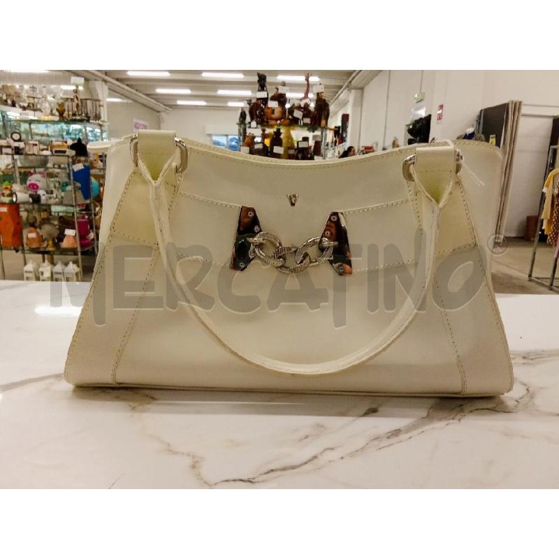 BORSA DONNA VALLEVERDE BIANCA DET.ARGENTATO | Mercatino dell'Usato San giorgio del sannio 1