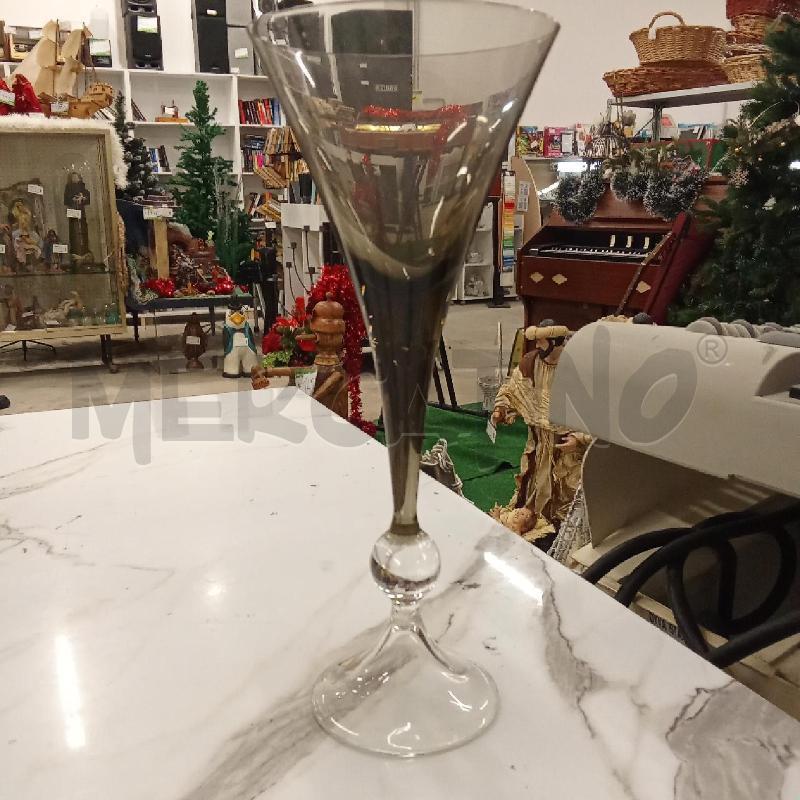 BOTTIGLIA CRISTALLO VETRO FUMÈ + CALICI  | Mercatino dell'Usato San giorgio del sannio 3