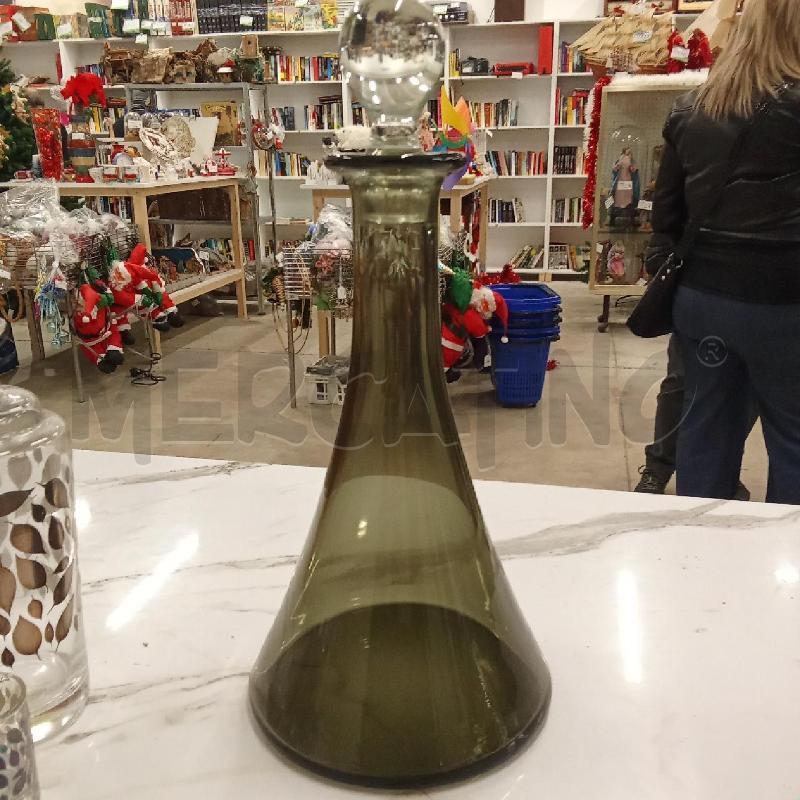 BOTTIGLIA CRISTALLO VETRO FUMÈ + CALICI  | Mercatino dell'Usato San giorgio del sannio 4