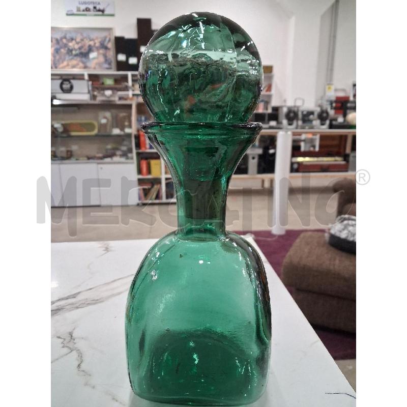 BOTTIGLIA VETRO MURANO VERDE  | Mercatino dell'Usato San giorgio del sannio 1
