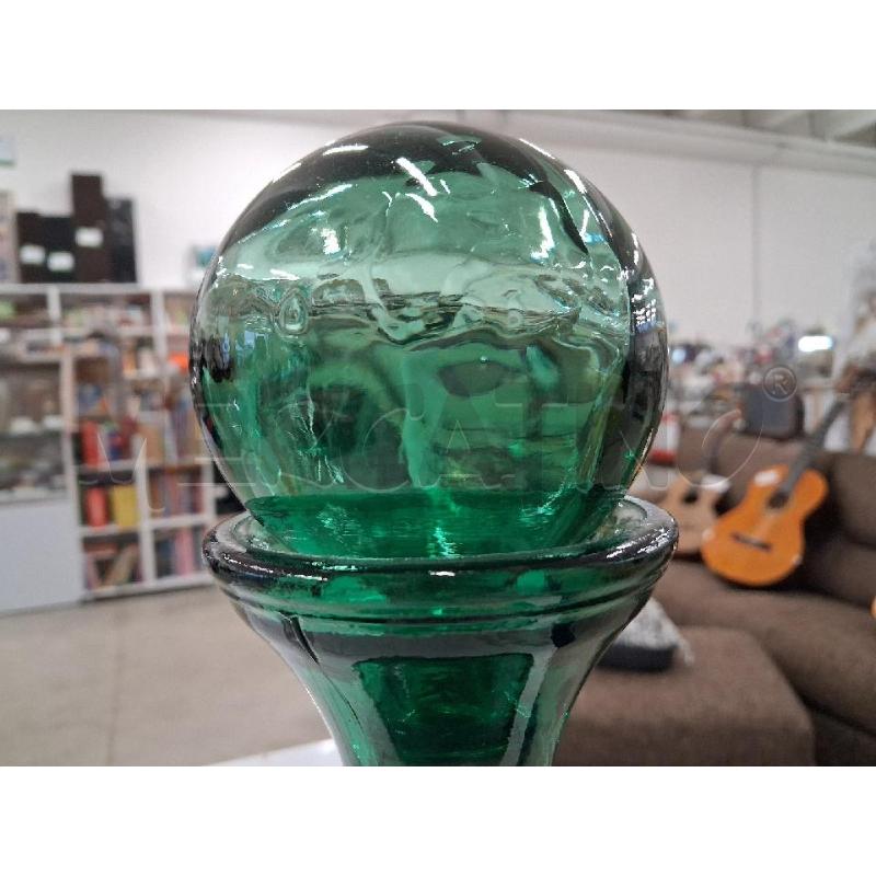 BOTTIGLIA VETRO MURANO VERDE  | Mercatino dell'Usato San giorgio del sannio 2