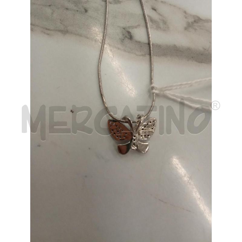 BRACCIALE ARGENTATO CIONDOLO FARFALLA STRASS VIOLA  | Mercatino dell'Usato San giorgio del sannio 3