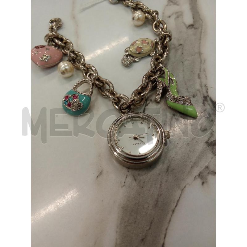 BRACCIALE ARGENTATO CIONDOLO OROLOGIO PENDENTE TARTARUGA CUORE | Mercatino dell'Usato San giorgio del sannio 2