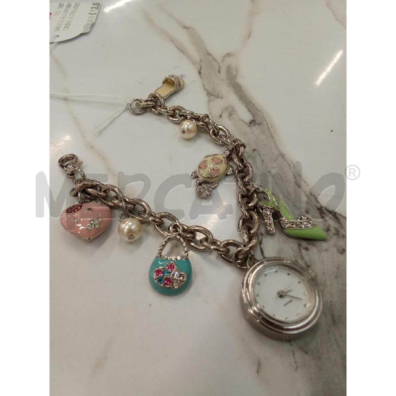 BRACCIALE ARGENTATO CIONDOLO OROLOGIO PENDENTE TARTARUGA CUORE | Mercatino dell'Usato San giorgio del sannio 3