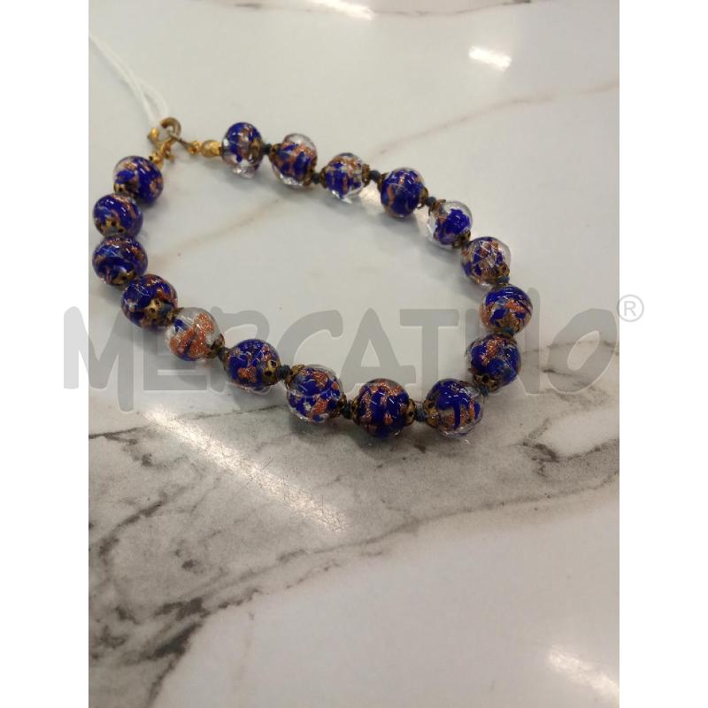 BRACCIALE PERLINE VETRO MURANO BLU  | Mercatino dell'Usato San giorgio del sannio 3