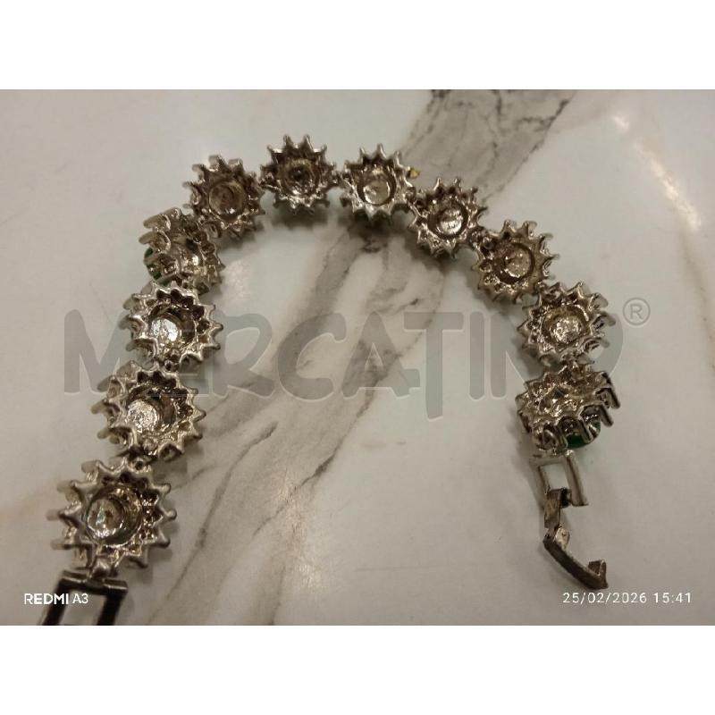 BRACCIALE VETRETTE ARGENTATE PIETRA VERDE  | Mercatino dell'Usato San giorgio del sannio 3