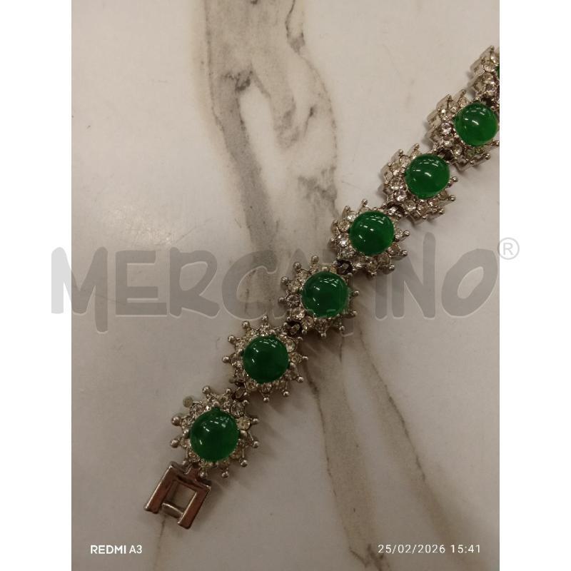 BRACCIALE VETRETTE ARGENTATE PIETRA VERDE  | Mercatino dell'Usato San giorgio del sannio 4