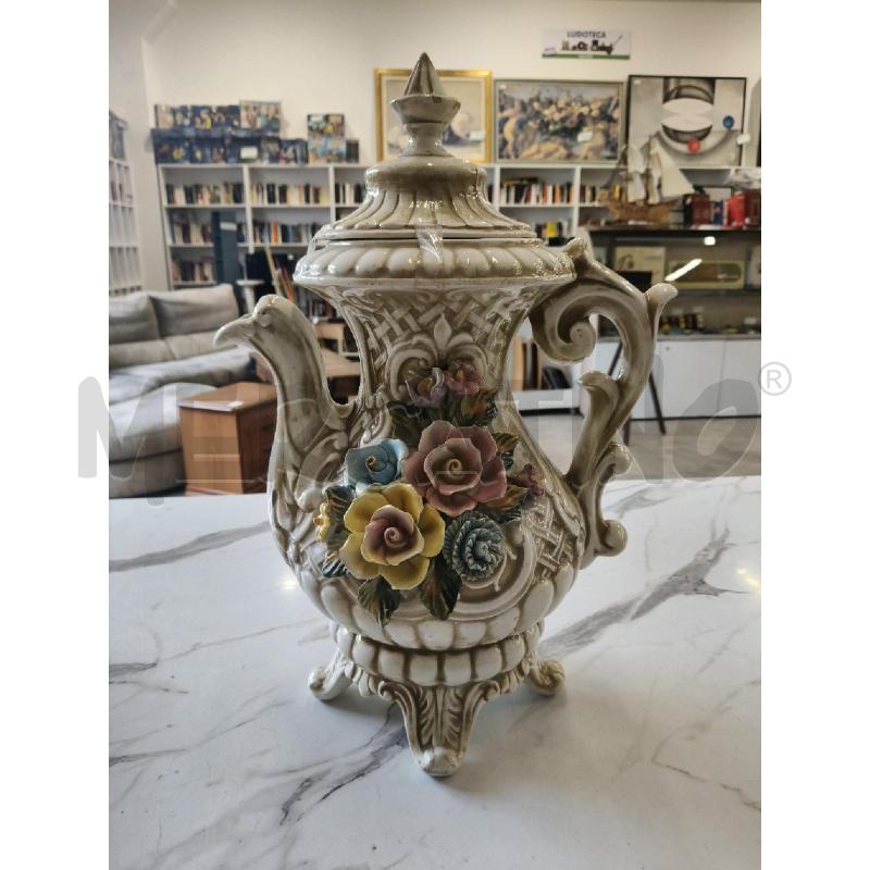 BROCCA CERAMICA FIORI RILIEVO CAPODIMONTE  | Mercatino dell'Usato San giorgio del sannio 1
