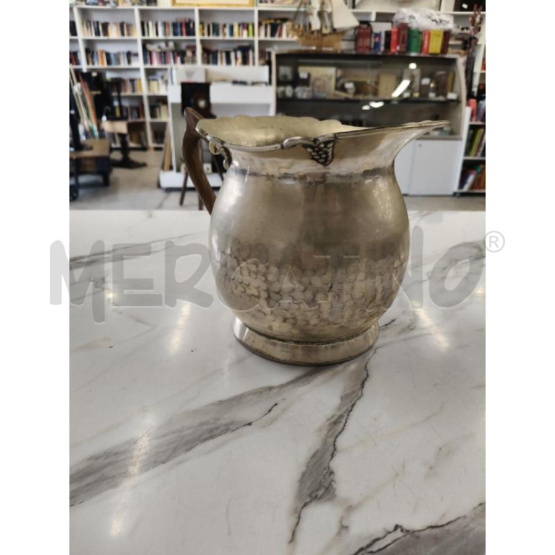 BROCCA MANICO LEGNO SILVER PLATED MARTELLATA  | Mercatino dell'Usato San giorgio del sannio 1