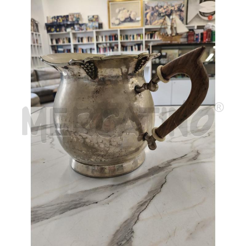 BROCCA MANICO LEGNO SILVER PLATED MARTELLATA  | Mercatino dell'Usato San giorgio del sannio 4